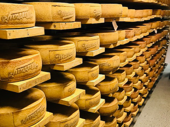 Inside the cheese caves at Murray's Cheese in Long Island City, Queens, New York.