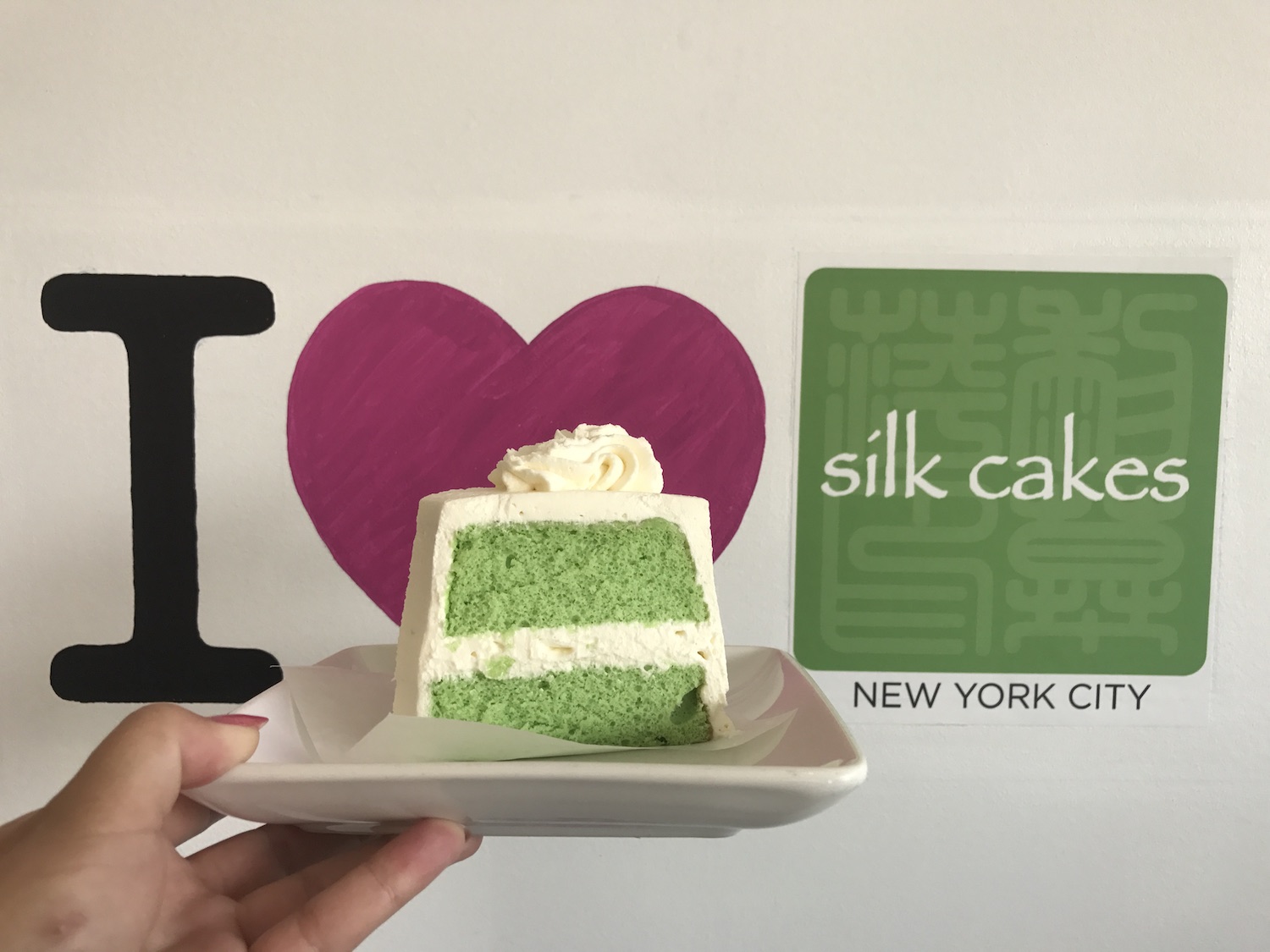 Pandan Chiffon cake at Silk Cakes in Forest Hills.