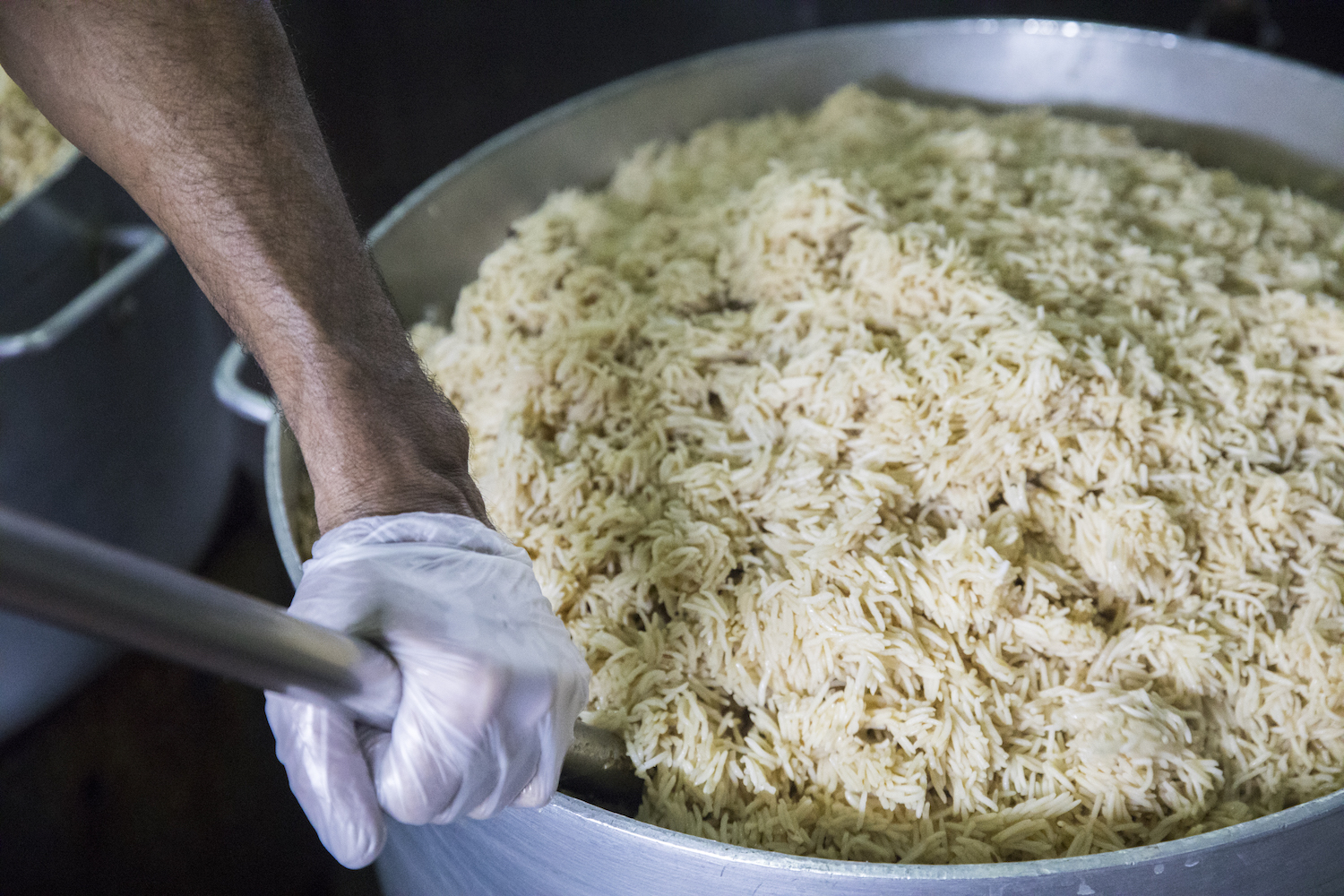 Rice being made at Sammy’s Halal Food carts in Jackson Heights and Manhattan.