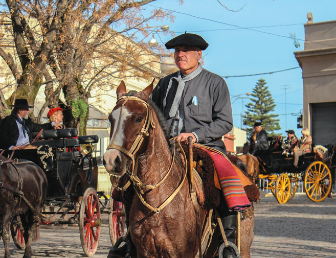 A gaucho in traditional garb on his horse during the Dia de la Tradicion in Argentina.