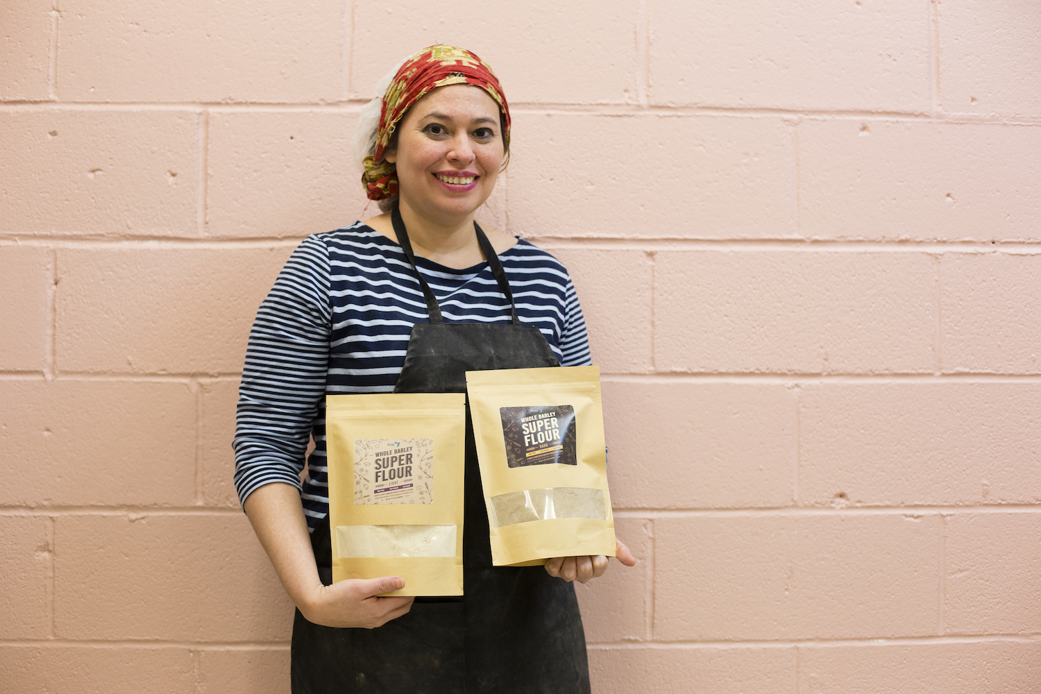 Rise Products spent grains flour founder Bertha Jimenez in Queens, New York.