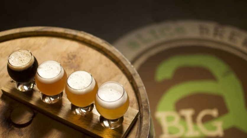 A flight of beer at Big Alice Brewing in Long Island City. Explore the local beverage scene in Queens with our Drink Local Guide.