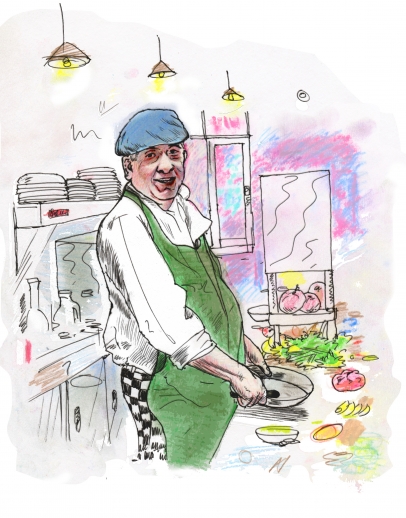 Kabab Cafe owner Ali El Sayed. Illustration by H. Johnson