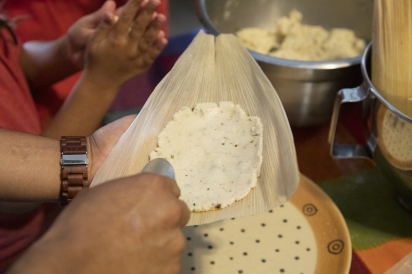 Fresh ingredients, and skilled hands to make tamales.