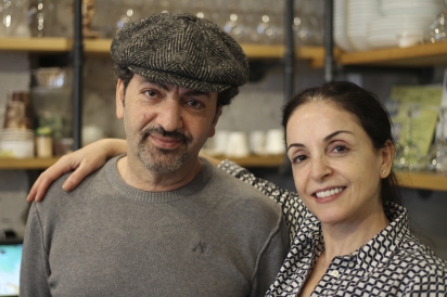 Shami with her brother and co-owner, Mohannad Jdeed at Deasura in Forest Hills, Queens.