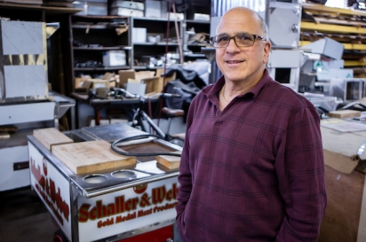Jack Beller, Vice President of Worksman, and head of 800BuyCart, in the cart factory in Ozone Park, Queens.