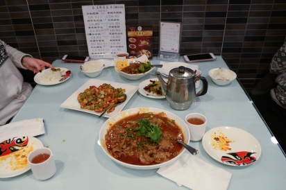 A table of food at Szechuan House in Flushing, which opened in 1985.