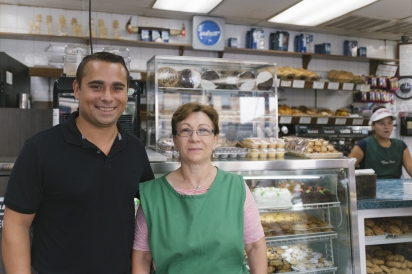 Anna Della Polla and her son Gianni Della Polla, Gian Piero Bakery Long Island City.