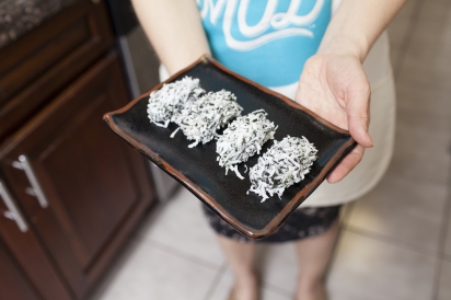 A plate of Estevez's date-filled raw vegan power brownies at her home in Queens, New York.