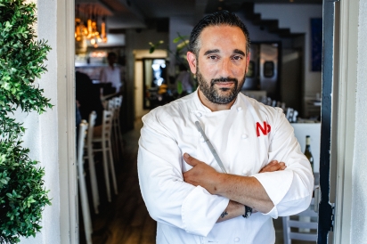 Chef Nicholas Poulmentis is the owner of Akrotiri, a Greek restaurant in Astoria, Queens.