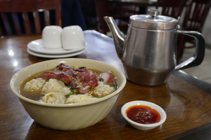 Shun Wang wonton soup in Elmhurst, Queens.