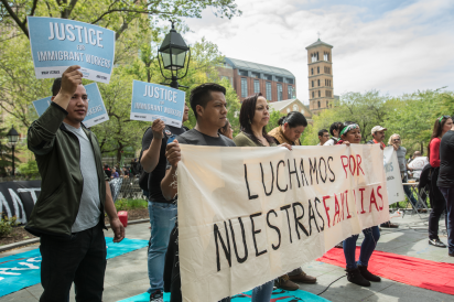 The group was one of many to share a platform in Washington Square Park early in the afternoon on May 1 as part of May Day, the International Workers’ Day. 