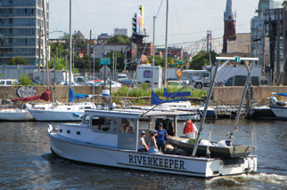 One of Riverkeeper's boats patrolling on the Newtown Creek.