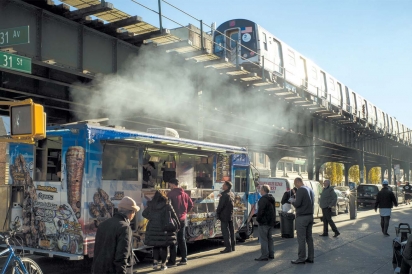 King Souvlaki Truck under the El at 31st St and 31st Avenue in Astoria.