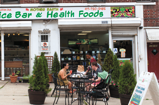 Mother Earth cafe serving health food in Forest Hills Queens.