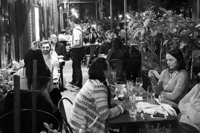 Dining outdoors at Vite Vinosteria in Astoria