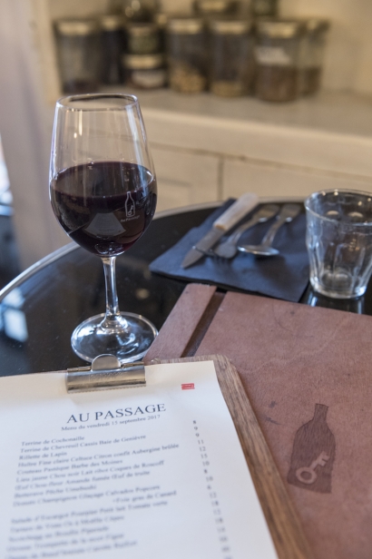 The extensive wine list at Au Passage in Paris offers over 150 options.