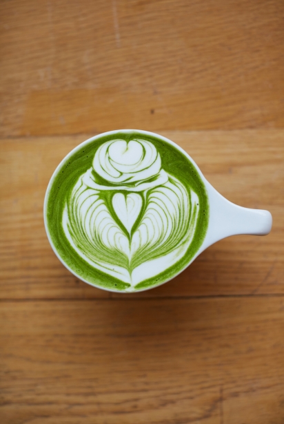 Matcha worth looking at as well as drinking at White Noise in Flushing, Queens.