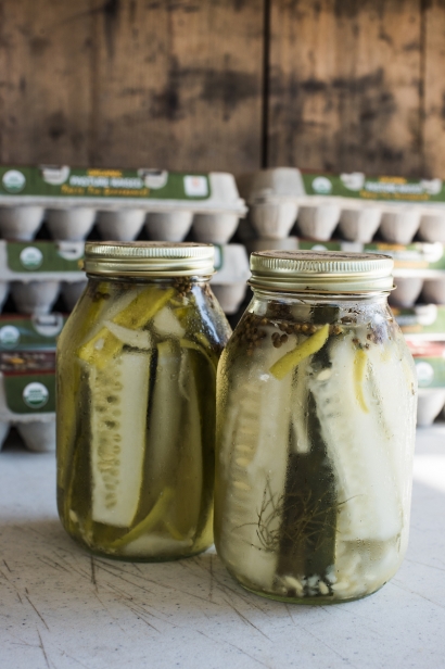 Farm made pickles and eggs at Edgemere Farms in Rockaway, Queens.