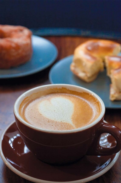 Climbers often enjoy coffee with a bagel or doughnut at The Mill Coffee in Long Island City.