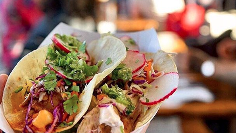Tacos at the Rockaway Beach Surf Club. What restaurants to eat at in Rockaway, Queens.