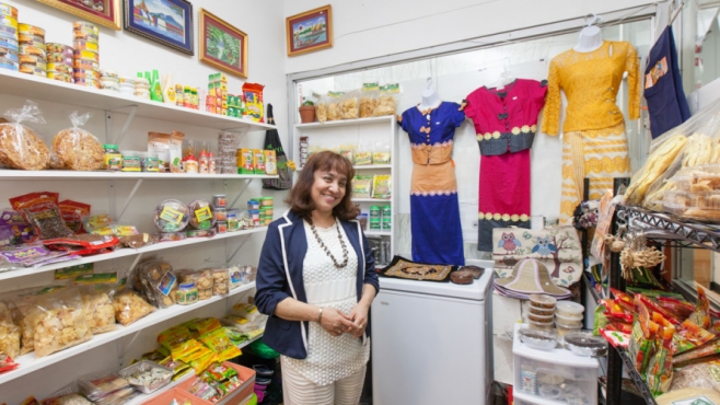 Thidar Kyaw opened Little Myanmar Mini Mart in Jackson Heights, Queens.