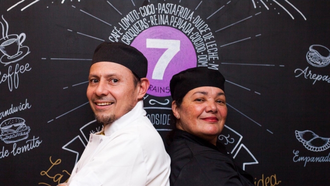 Husband and wife, Zuny Llano and Augusto Acevedo, owners of Karu Cafe