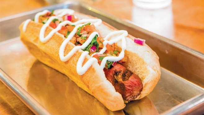 “el chapo” hot dog at Gordo's Cantina
