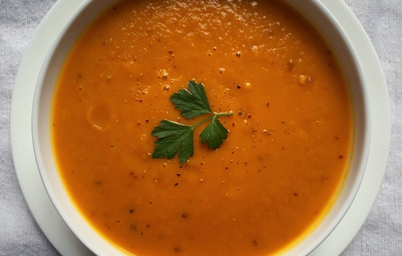 Find this recipe for Sweet Potato, Carrot, Ginger Soup.