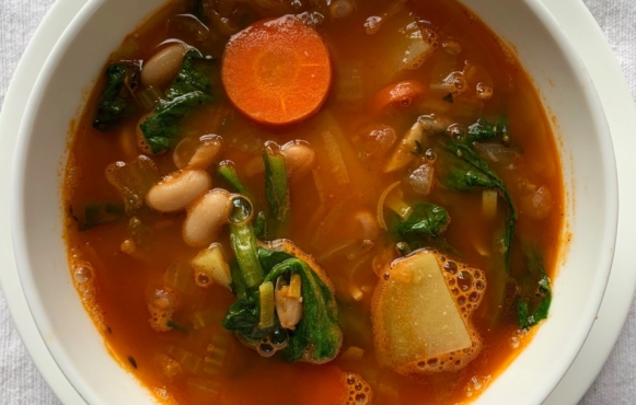 “Clean Out the Fridge” Soup recipe from Edible Queens
