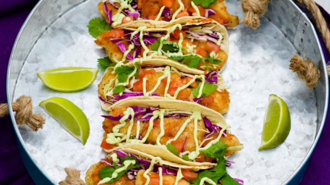 Our Favorite Fish Tacos from The Ultimate New Mom’s Cookbook by Aurora Satler.